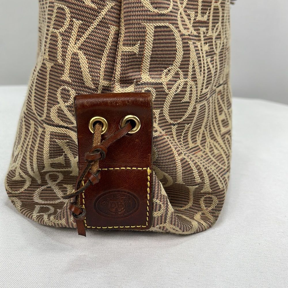 Dooney & Bourke Vintage Signature Tassel Tote Tan / Cream Canvas Leather… - Picture 9 of 15